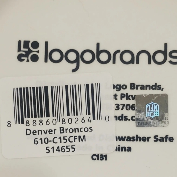 New NFL Football Denver Broncos Logobrands Speckled Ceramic Coffee Mug With Logo - Picture 3 of 3